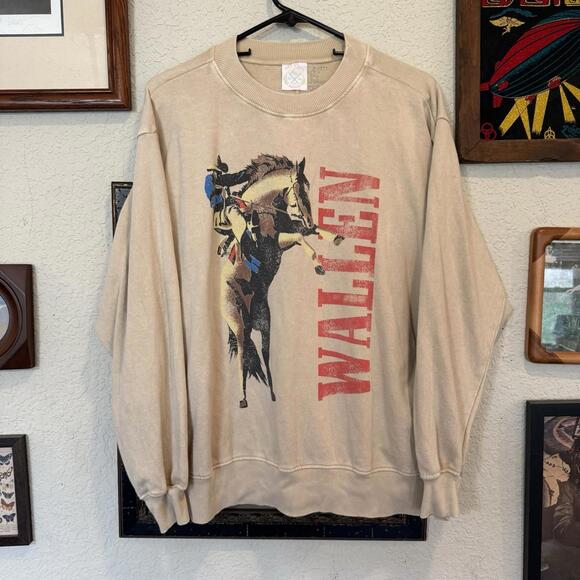 American Vintage Other - Hrt & Luv Brown Morgan Wallen Country Rodeo Western Sweatshirt Size Medium